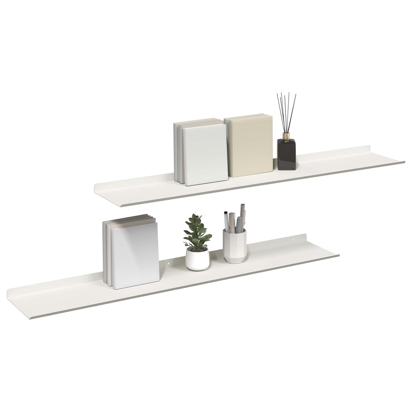 Scaffale da parete 2 pcs Bianco 100 x 18 x 2,5 cm 8004054