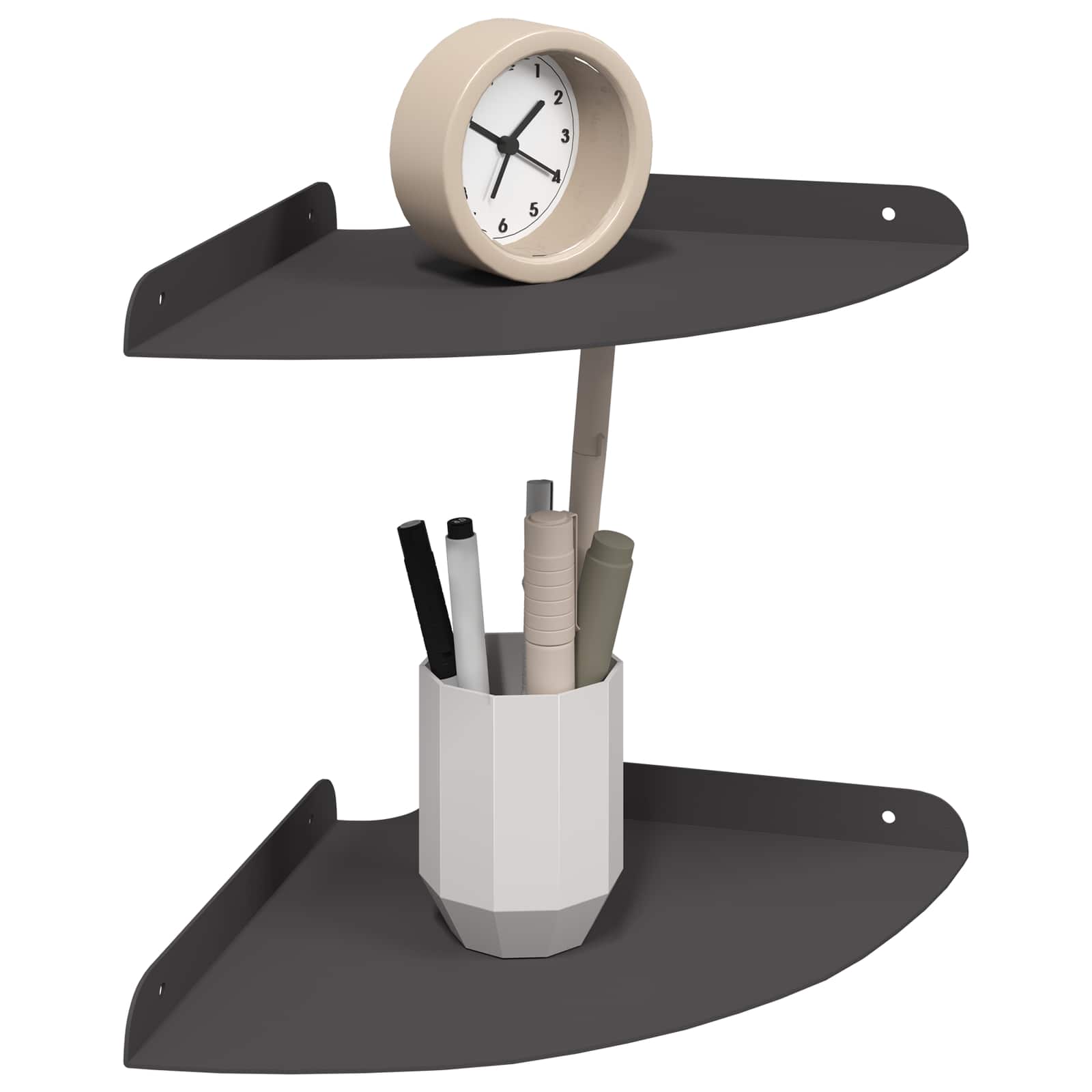 Scaffale da parete con lo scaffale 2 pcs Nero 18 x 18 x 2.3 cm 8004098