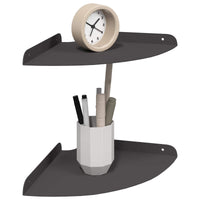 Scaffale da parete con lo scaffale 2 pcs Nero 18 x 18 x 2.3 cm 8004098