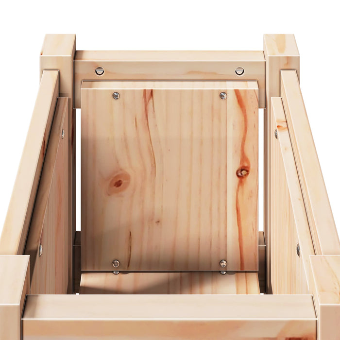 Vaso da giardino-Fioriera Esterno-Contenitore per Piante Natura 31 x 31 x 70 cm Pino massello