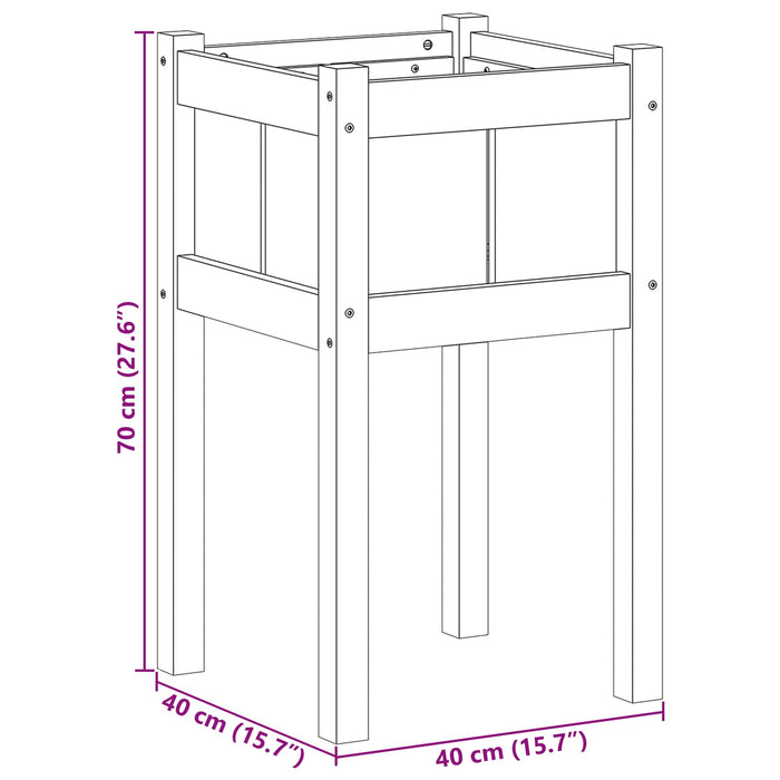 Vaso da giardino Natura 40 x 40 x 70 cm Pino massello 8000828