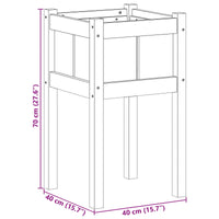 Vaso da giardino-Fioriera Esterno-Contenitore per Piante Natura 40 x 40 x 70 cm Pino massello