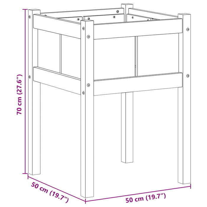 Vaso da giardino Natura 50 x 50 x 70 cm Pino massello 8000838
