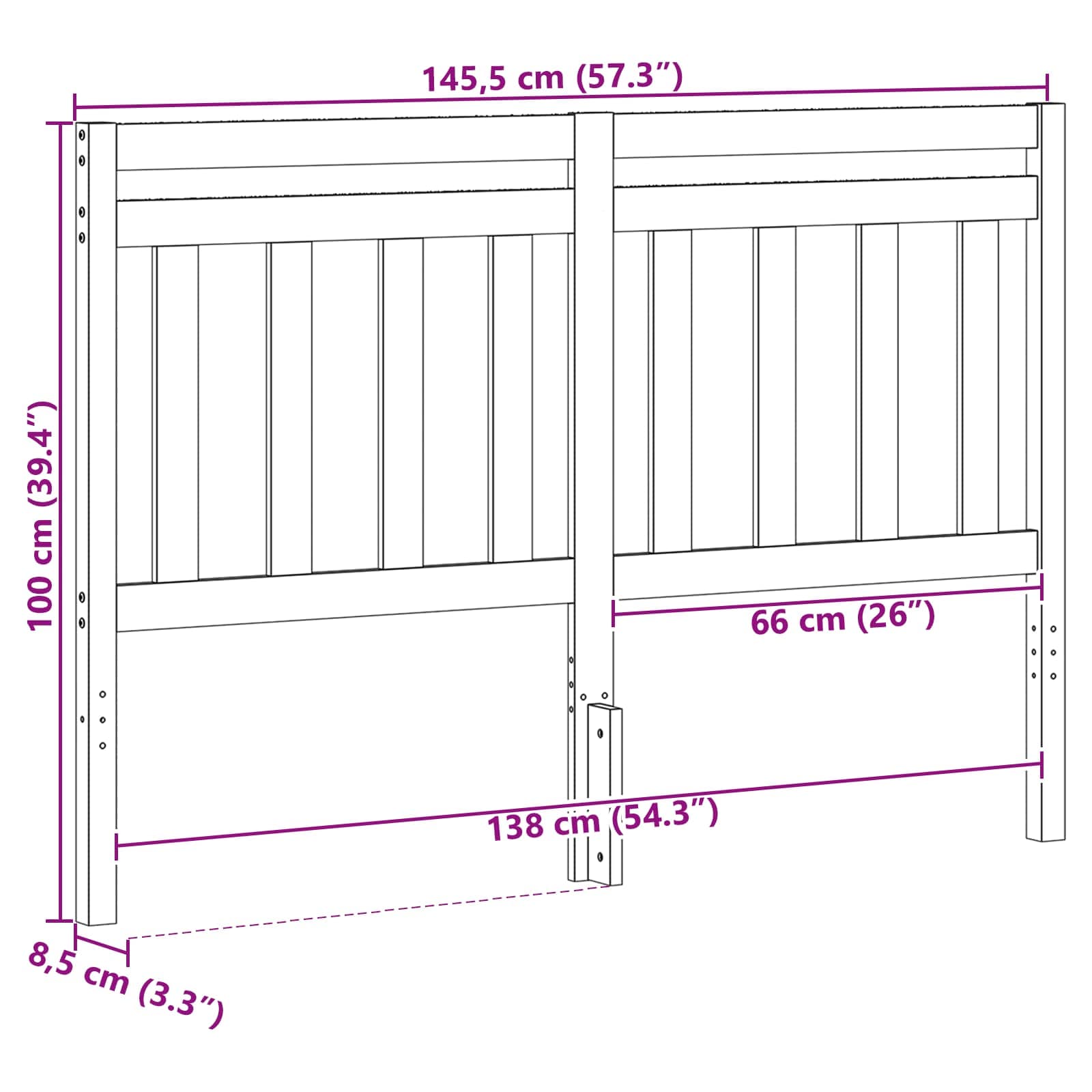 Testiera-Testata-Testiera Decorativa Marrone cerato 145,5 x 100 cm