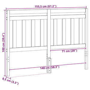 Testiera-Testata-Testiera Decorativa Marrone cerato 155,5 x 100 cm