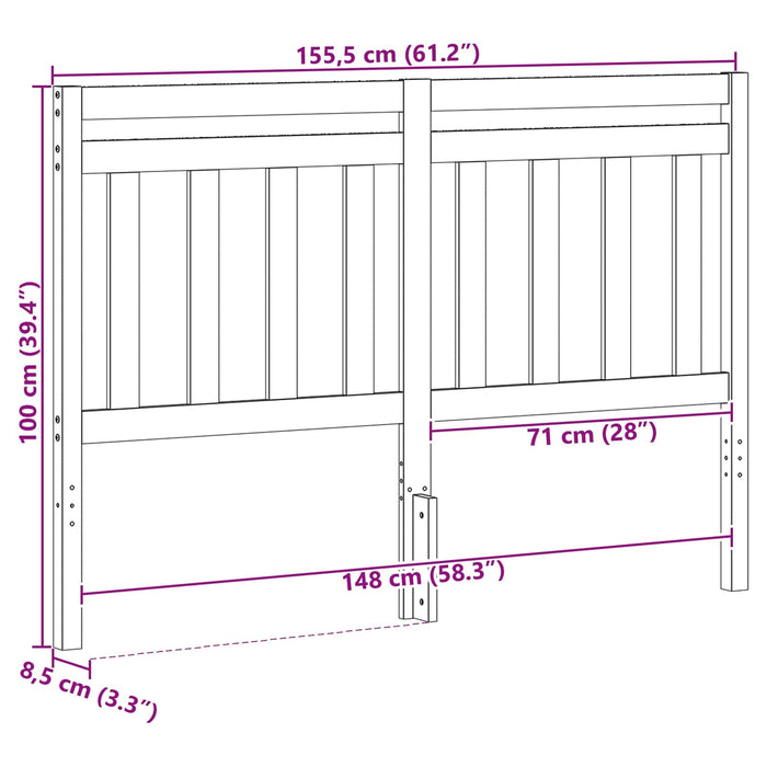 Testiera-Testata-Testiera Decorativa Marrone cerato 155,5 x 100 cm