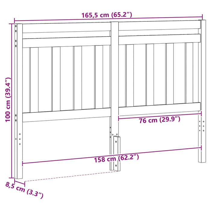 Testiera-Testata-Testiera Decorativa Marrone cerato 165,5 x 100 cm