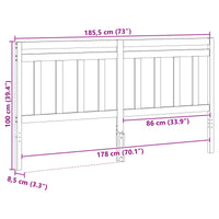Testiera-Testata-Testiera Decorativa Marrone cerato 185,5 x 100 cm