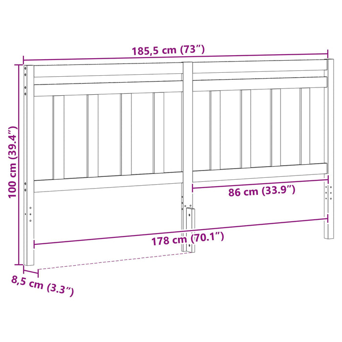Testiera-Testata-Testiera Decorativa Marrone cerato 185,5 x 100 cm