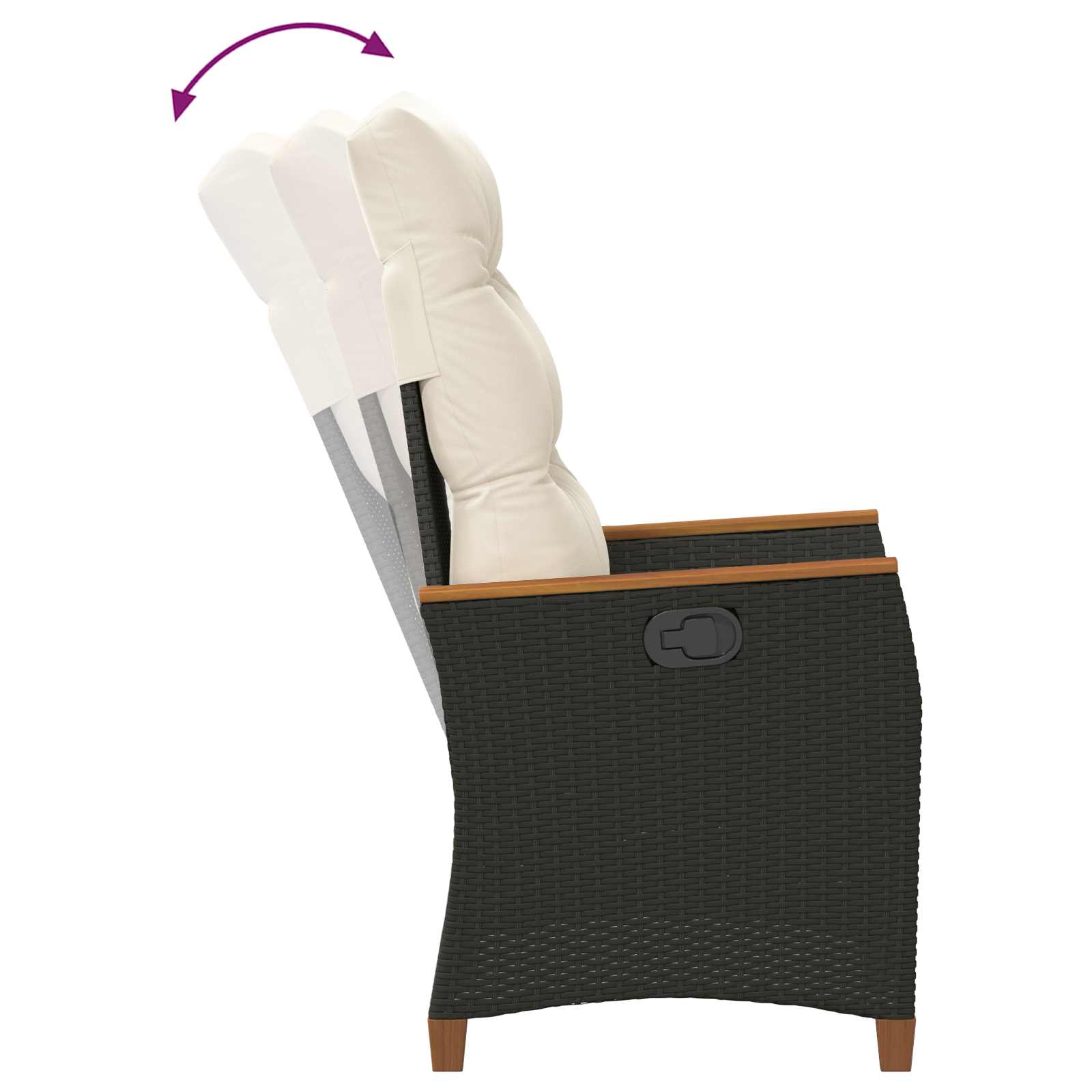 Sedie da Esterno con cuscino Grigio e Blu Navy Rattan 42026859