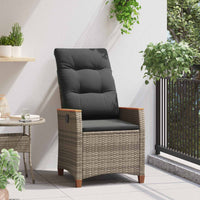Sedie da Esterno con cuscino Grigio e Blu Navy Rattan 42026860