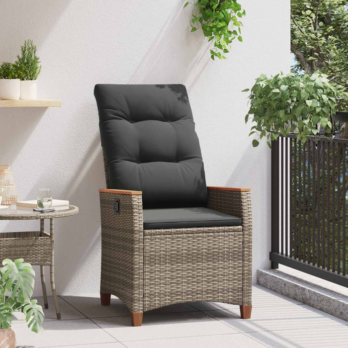 Sedie da Esterno con cuscino Grigio e Blu Navy Rattan 42026860