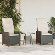 Sedie da Esterno con cuscino Grigio e Blu Navy Rattan 42026864