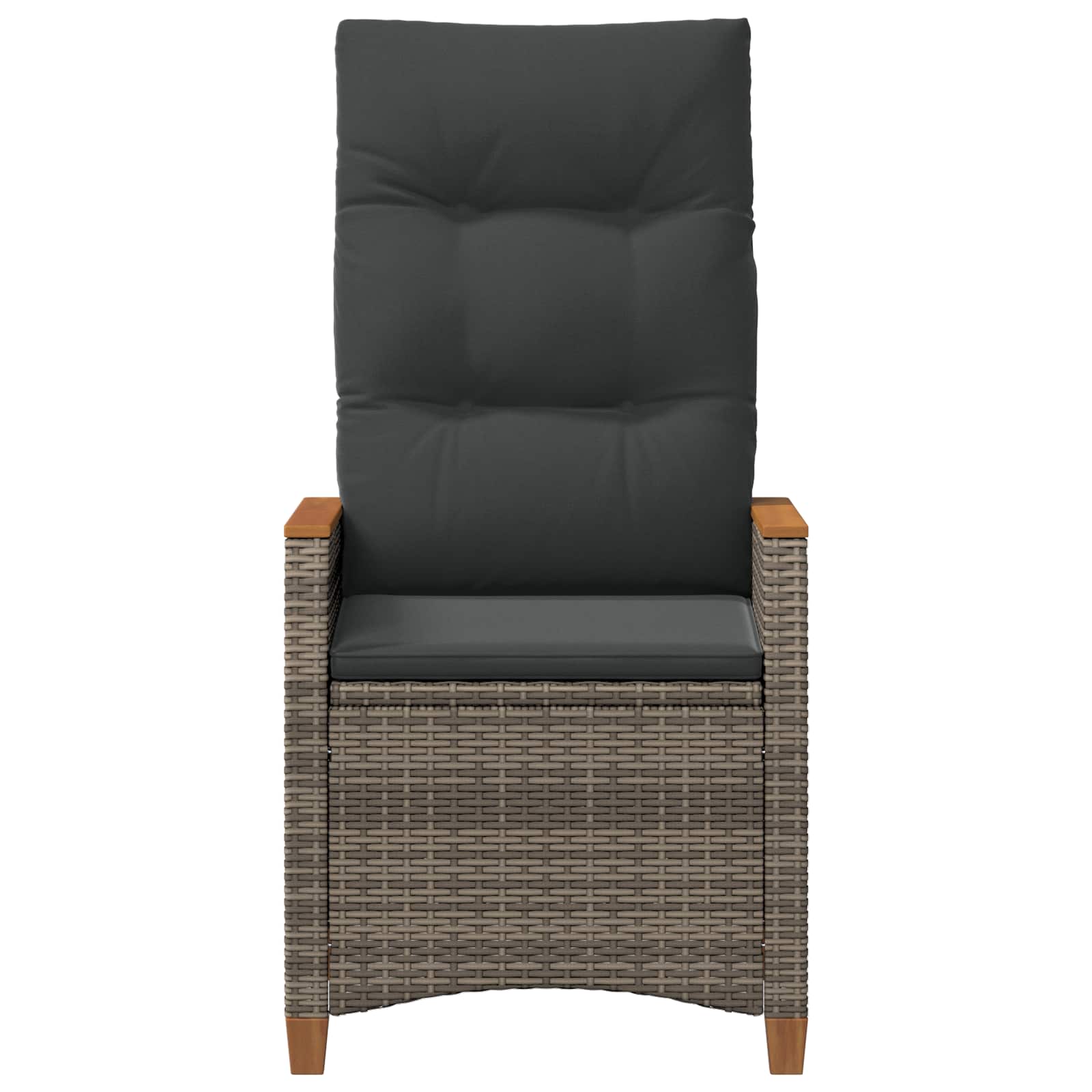 Sedie da Esterno con cuscino Grigio e Blu Navy Rattan 42026865