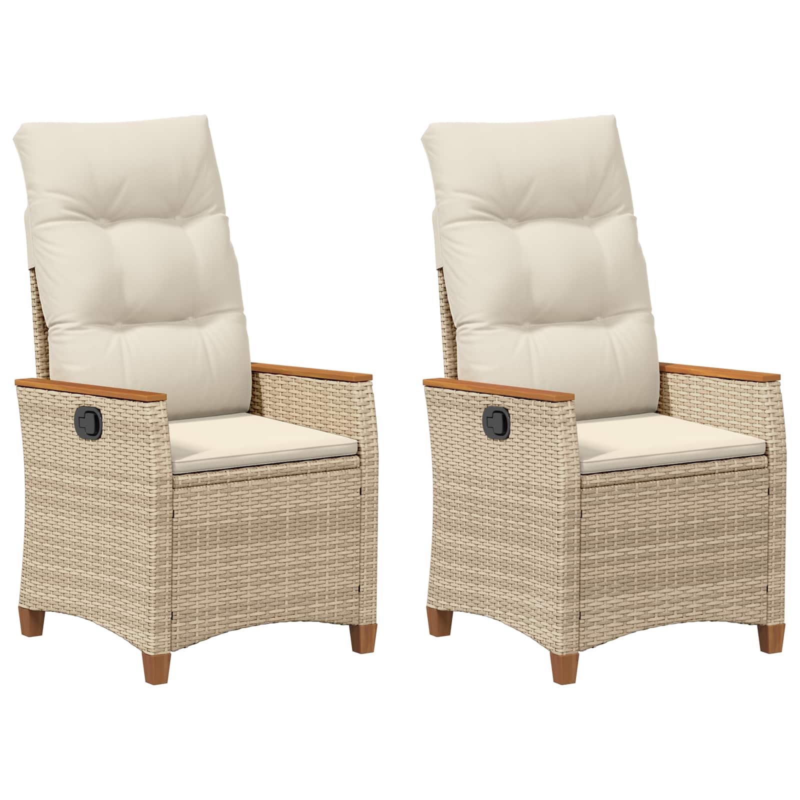 Sedie da Esterno con cuscino Grigio e Blu Navy Rattan 42026866