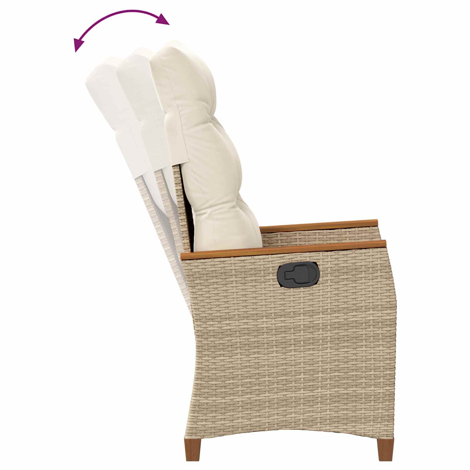 Sedie da Esterno con cuscino Grigio e Blu Navy Rattan 42026866