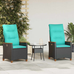 Sedie da Esterno con cuscino Grigio e Blu Navy Rattan 42026868