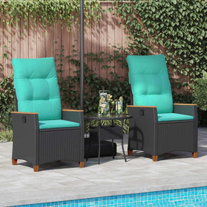 Sedie da Esterno con cuscino Grigio e Blu Navy Rattan 42026868