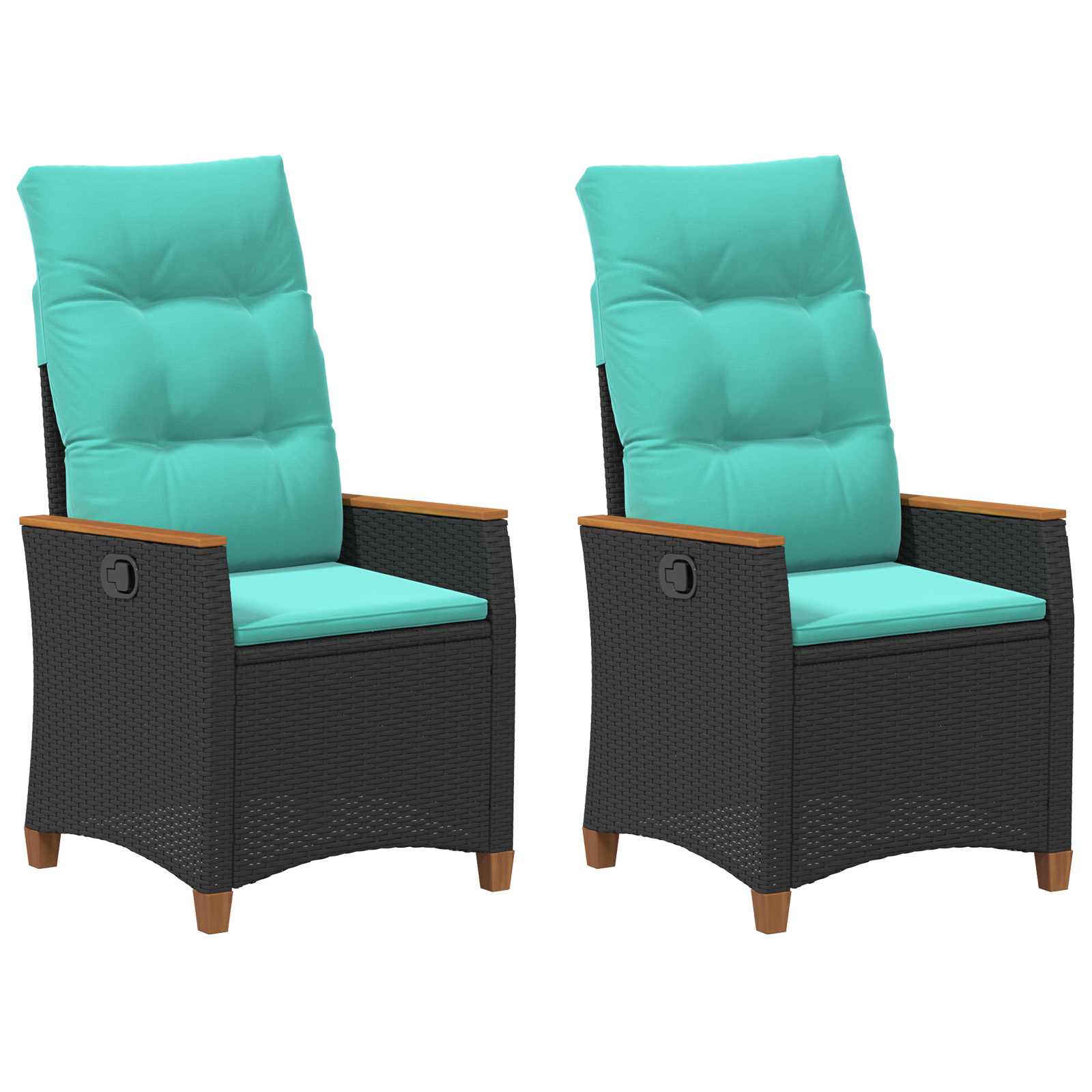 Sedie da Esterno con cuscino Grigio e Blu Navy Rattan 42026868