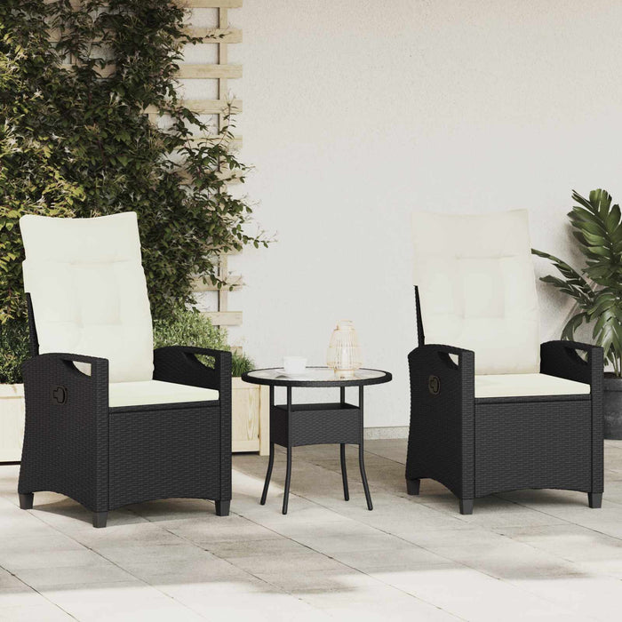 Sedia da Giardino 2 pcs Nero e Crema 56 x 60 x 112 cm