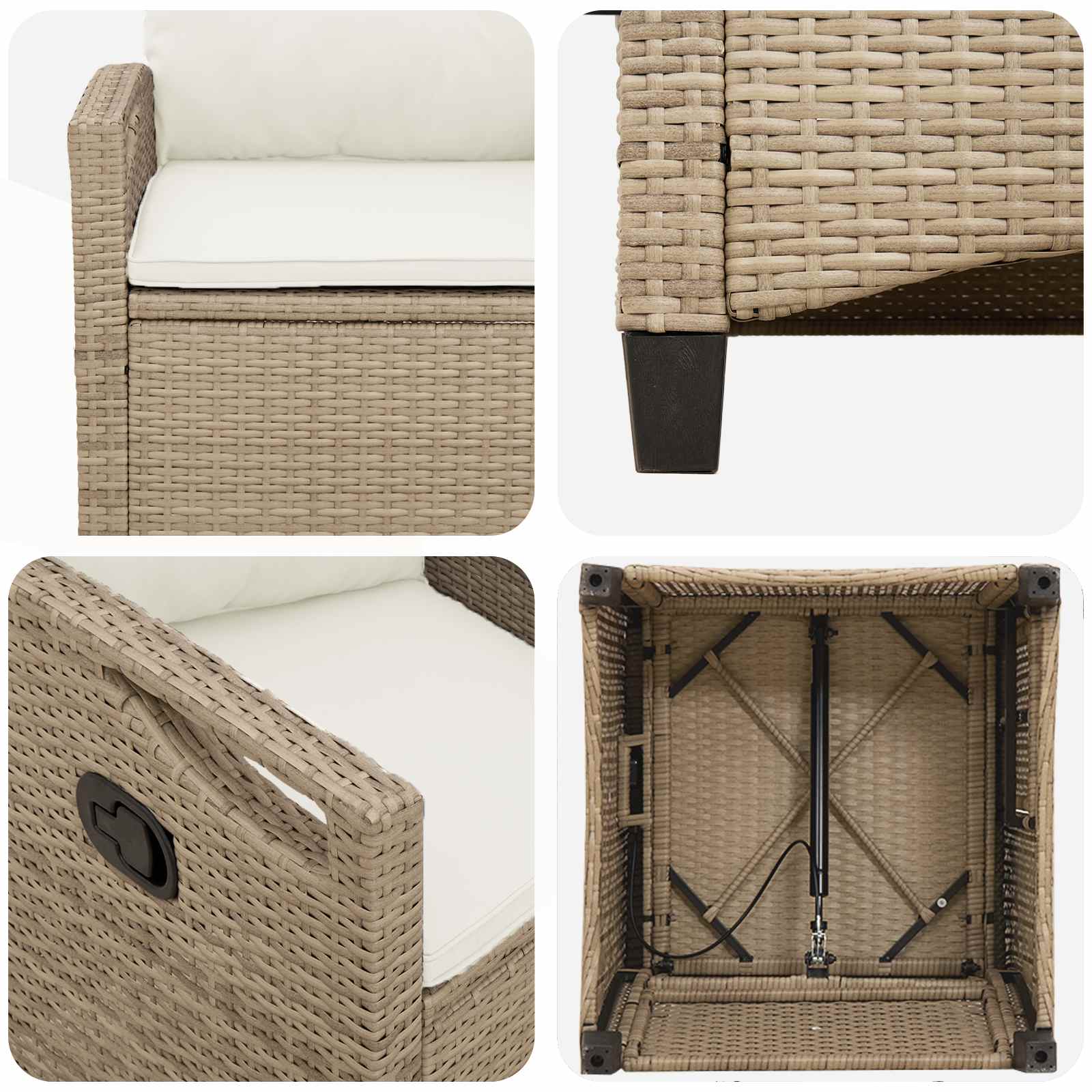 Sedia da Giardino 2 pcs Beige e Crema 56 x 60 x 112 cm 42026834