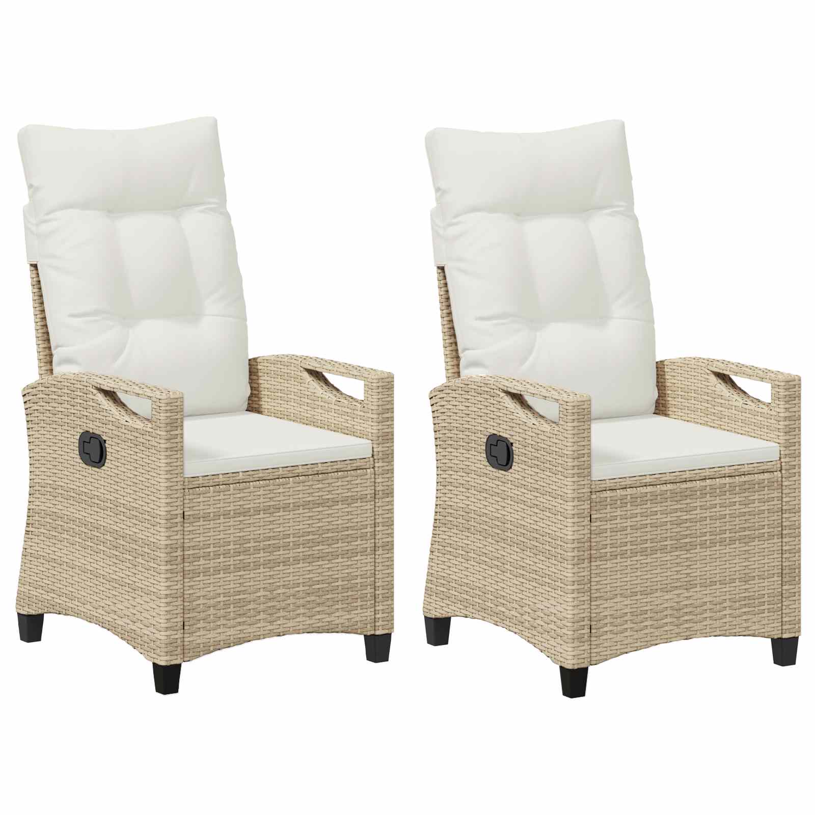Sedia da Giardino 2 pcs Beige e Crema 56 x 60 x 112 cm 42026834