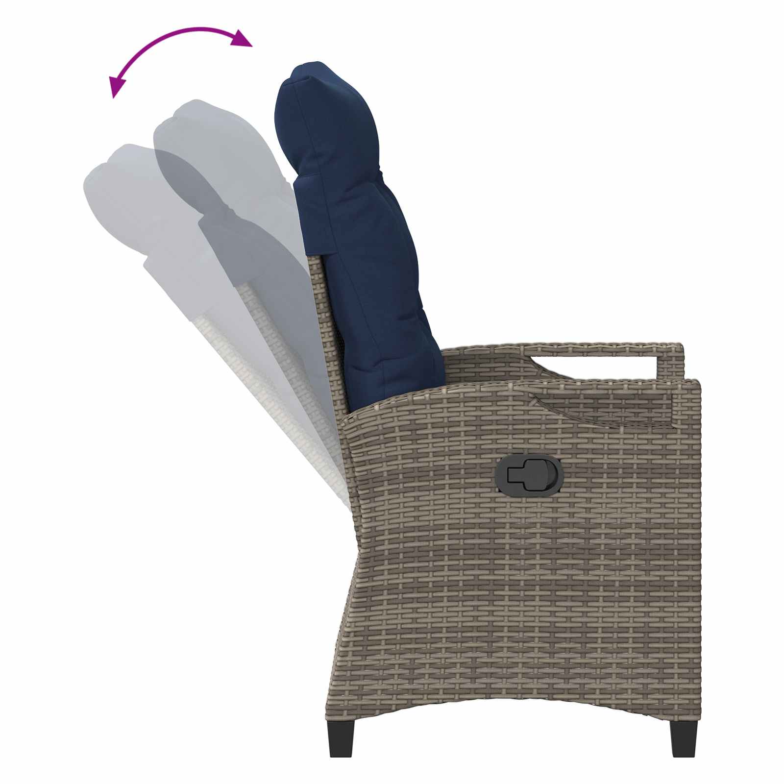 Sedia da Giardino 2 pcs grigio e blu navy 56 x 60 x 112 cm 42026837