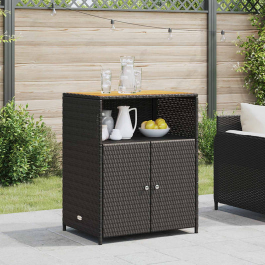 Armadietto Nero 70 x 50 x 87 cm Poliestere e Rattan Roly 42026912