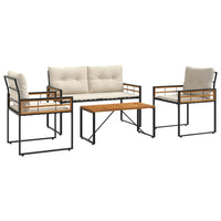 Set di Mobili da Esterno con cuscino 4 pcs Crema 42026926