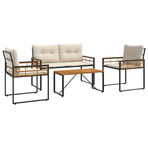 Set di Mobili da Esterno con cuscino 4 pcs Crema 42026926