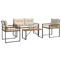 Set di Mobili da Esterno con cuscino 4 pcs Crema 42026926