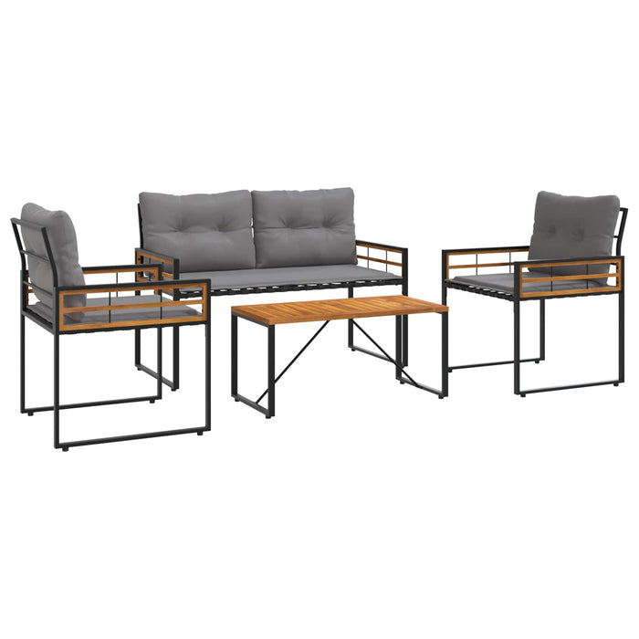 Set di Mobili da Esterno con cuscino 4 pcs Grigio chiaro 42026928