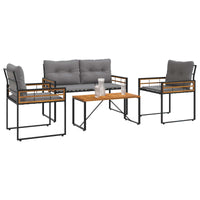 Set di Mobili da Esterno con cuscino 4 pcs Grigio chiaro 42026928