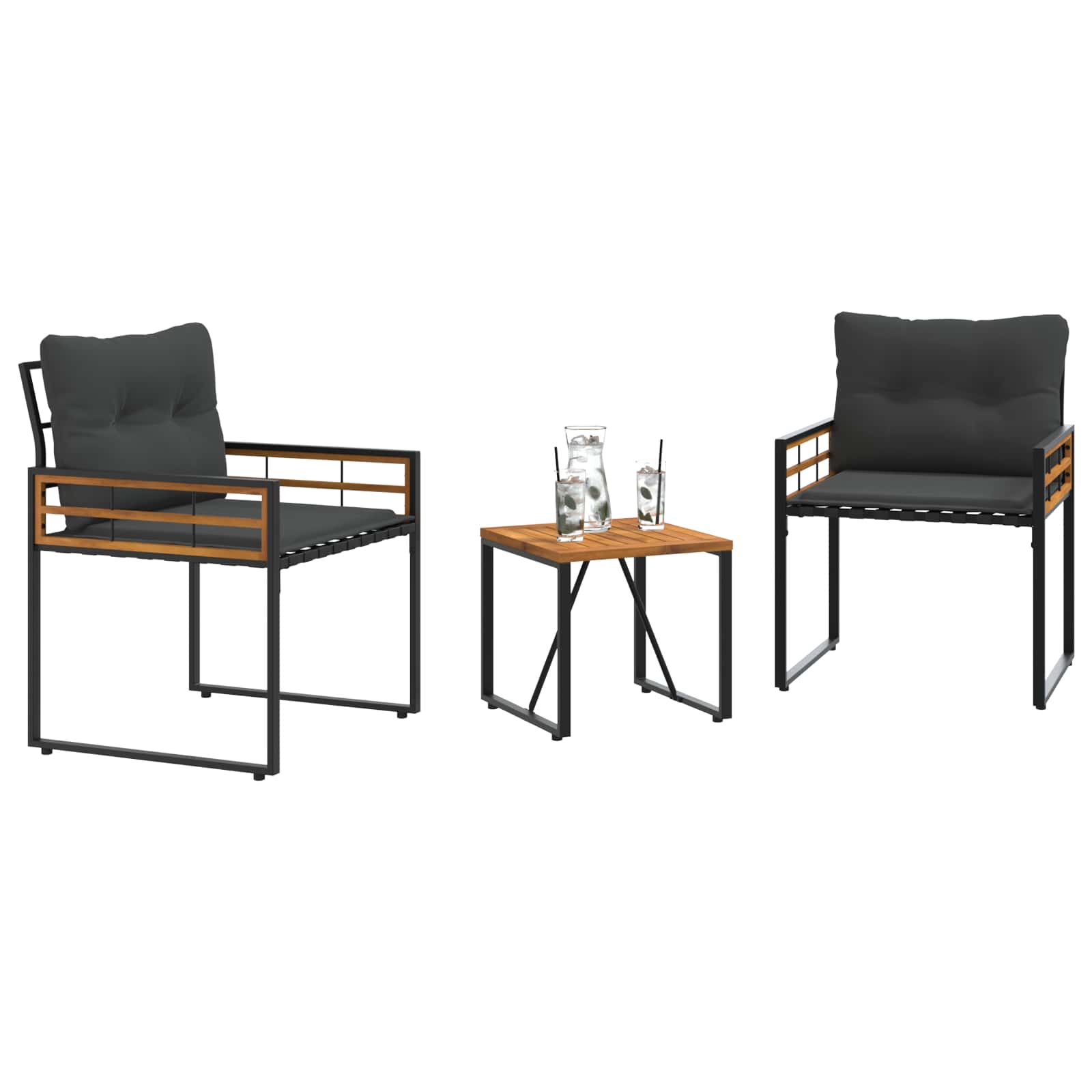 Set di Mobili da Esterno con cuscino 3 pcs Grigio tenue 42026932