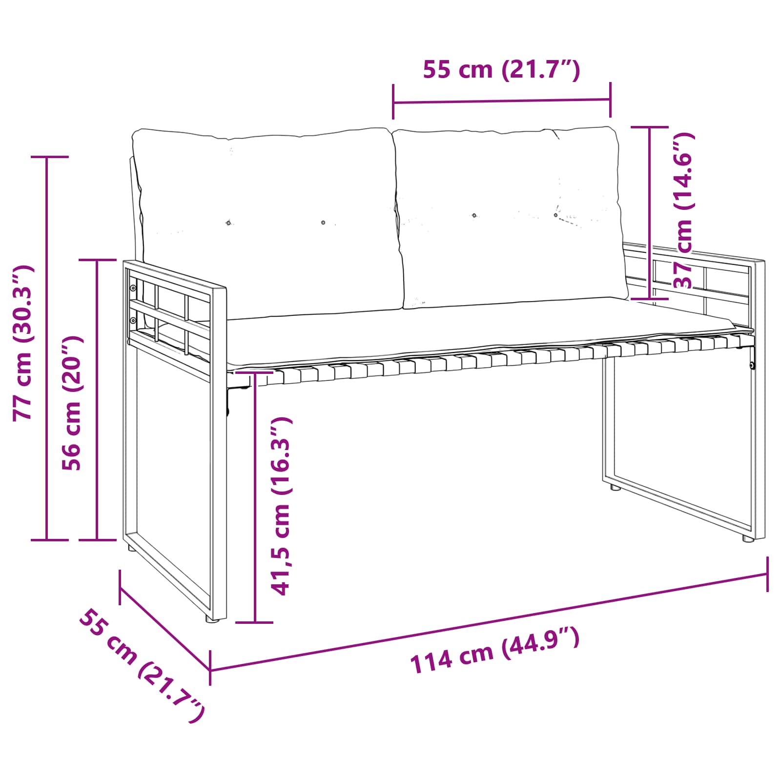Panchetta in Legno a Strati Grigio tenue 114 x 55 x 77 cm 42026937
