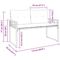Panchetta in Legno a Strati Grigio tenue 114 x 55 x 77 cm 42026937