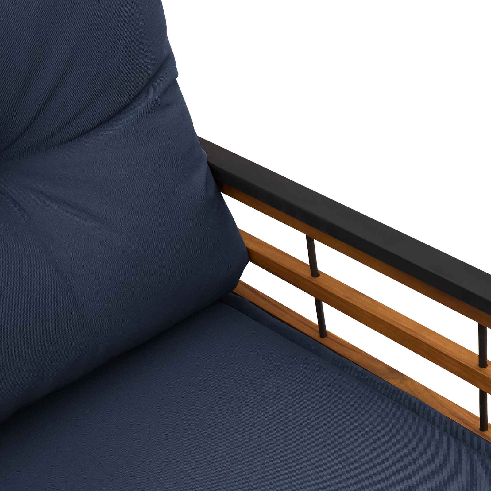 Panchetta in Legno a Strati con cuscino Navy 114 x 55 x 77 cm 42026939