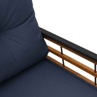 Panchetta in Legno a Strati con cuscino Navy 114 x 55 x 77 cm 42026939