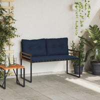 Panchetta in Legno a Strati con cuscino Navy 114 x 55 x 77 cm