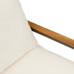 panchina Nero e Bianco Crema 115 x 65 x 72 cm Rattan 42026941