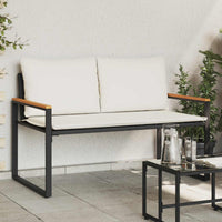 panchina Nero e Bianco Crema 115 x 65 x 72 cm Rattan 42026941
