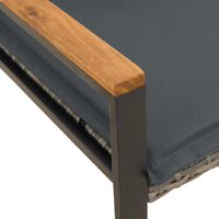 panchina Grigio e Grigio Scuro 115 x 65 x 72 cm Rattan 42026942