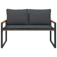 panchina Grigio e Grigio Scuro 115 x 65 x 72 cm Rattan 42026942