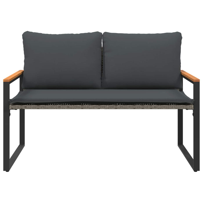 panchina Grigio e Grigio Scuro 115 x 65 x 72 cm Rattan 42026942