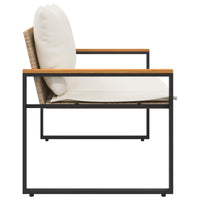 panchina Beige e Bianco Crema 115 x 65 x 72 cm Rattan 42026943