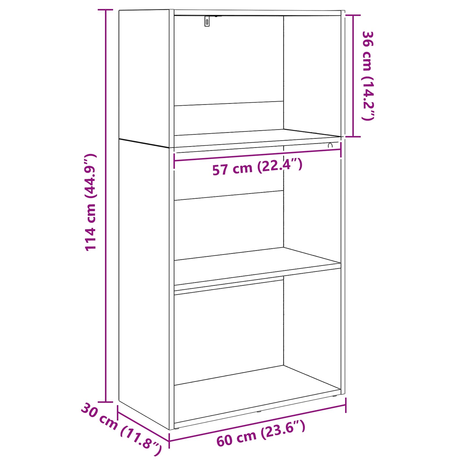 Libreria Rovere Nero 60 x 30 x 76.5 cm Legno multistrato 8003714