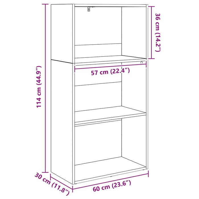 Libreria Rovere Nero 60 x 30 x 76.5 cm Legno multistrato 8003714