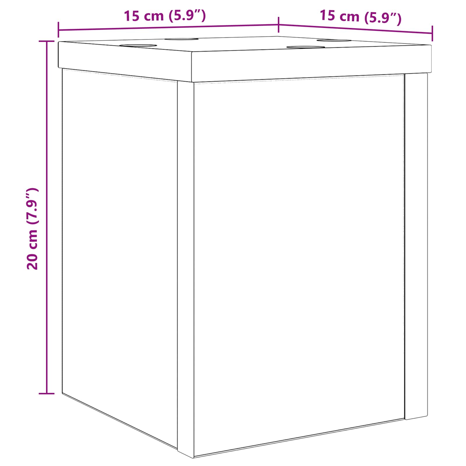 Supporto per piante 2 pcs Rovere Nero 15 x 15 x 20 cm 8003740