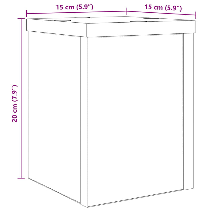 Supporto per piante 2 pcs Rovere Nero 15 x 15 x 20 cm 8003740