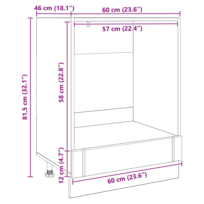 Mobile da cucina Rovere Nero 60 x 46 x 81,5 cm 8003820